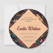 Dark Rich floral Theme Brautparty Einladung (Vorderseite)