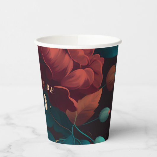 Dark Rich floral Theme Brautparty Pappbecher (Links)