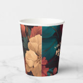 Dark Rich floral Theme Brautparty Pappbecher (Rechts)