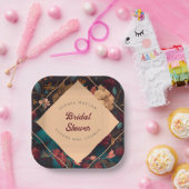 Dark Rich floral Theme Brautparty Pappteller (Party)