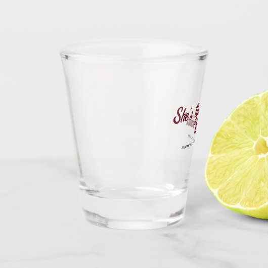 Dark Rich floral Theme Brautparty Schnapsglas (Links)