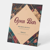 Dark Rich floral Theme Brautparty Sockelschild (Vorderseite)