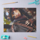 Dark Rider Steampunk Viktorianisch Lady Decoupage Seidenpapier (Basteln)