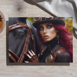 Dark Rider Steampunk Viktorianisch Lady Decoupage Seidenpapier