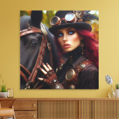 Dark Rider Steampunk Viktorianisch Lady Leinwanddruck (Insitu (Wohnzimmer))
