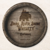 Dark River Shine Whiskey Barrel Untersetzer (Vorderseite)