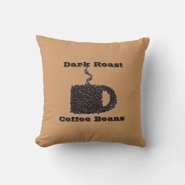 Dark Roast Coffee Bean Designer Kissen (Vorderseite)