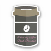 Dark Roasty Coffee Lovers Cup Individuelle Name Aufkleber (Vorderseite)