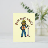 Dark Rocket Scientist Girl Postkarte (Stehend Vorderseite)