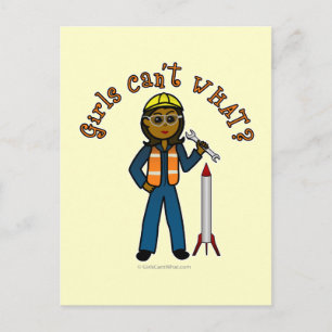 Dark Rocket Scientist Girl Postkarte