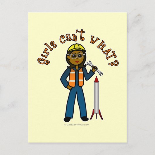 Dark Rocket Scientist Girl Postkarte (Vorderseite)