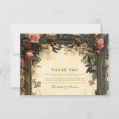 Dark Romance Art Nouveau Wedding Dankeskarte (Vorderseite)