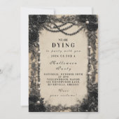 Dark Romance Black Rose Halloween Soirée Einladung (Vorderseite)