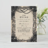 Dark Romance Black Rose Halloween Soirée Einladung (Stehend Vorderseite)