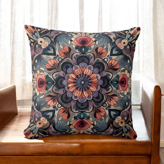 Dark Romance Boho Wasserfarbe Blumenfrühling Somme Kissen (Von Creator hochgeladen)