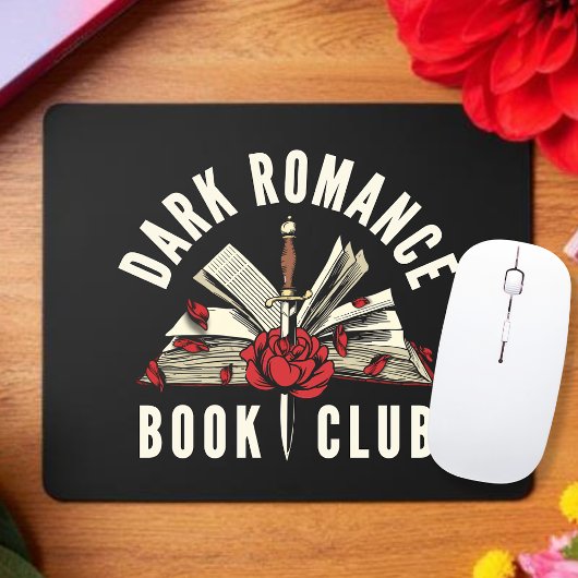 Dark Romance Buchclub Rotes Blumenmuster Mousepad