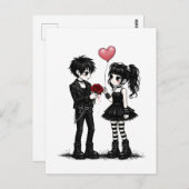 Dark Romance Goth Valentine Postcard Postkarte (Vorne/Hinten)