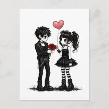 Dark Romance Goth Valentine Postcard