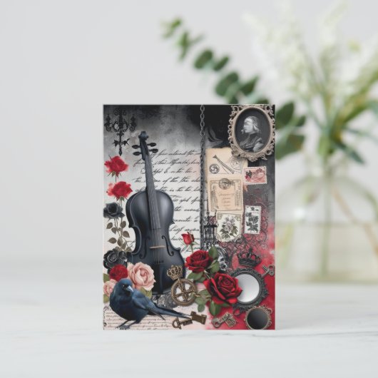 Dark Romance Gothic Vintag Postkarte (Stehend Vorderseite)