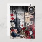 Dark Romance Gothic Vintag Postkarte (Vorne/Hinten)