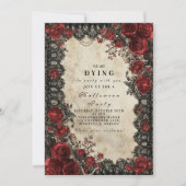 Dark Romance Lace Halloween-Party Einladung (Vorderseite)