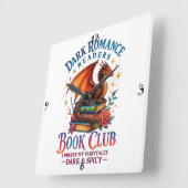 Dark Romance Leser... Quadratische Wanduhr (Winkel)