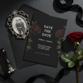 Dark Romance Red Rose Gothic Wedding Save The Date Einladung