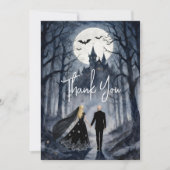 Dark Romance Spooky Forest Wedding TLW26 Dankeskarte (Vorderseite)