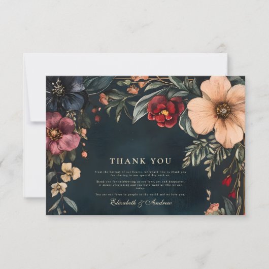 Dark Romance Wedding Theme Dankeskarte (Vorderseite)