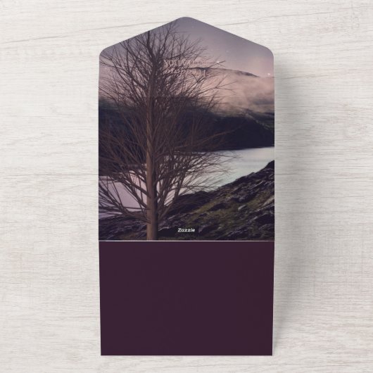 Dark Romantic All in One Wedite Einladung (Außenbereich)