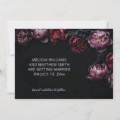 Dark Romantic Black Wedding Save The Date (Rückseite)