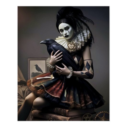 Dark Romantic Crow Motif Poster (Vorderseite)