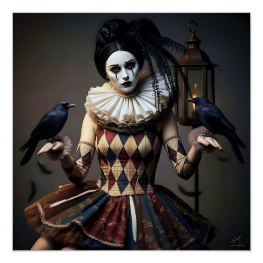  Dark Romantic Crow Motif Poster (Vorderseite)