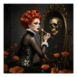 Dark Romantic Crow Motif Poster