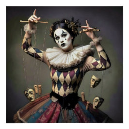 Dark Romantic Crow Motif Poster