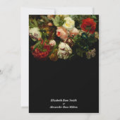 Dark romantic elegant floral Rehearsal dinner Einladung (Rückseite)