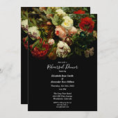 Dark romantic elegant floral Rehearsal dinner Einladung (Vorne/Hinten)