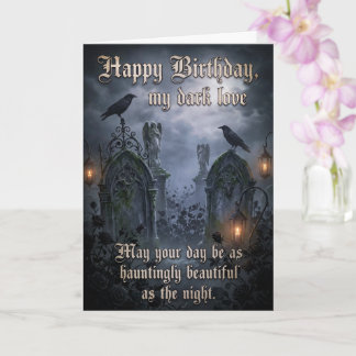 Dark Romantic Eternal Gothic Love Raven Birthday  Karte