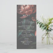Dark Romantic Fine Art Floral Wedding Menükarte (Stehend Vorderseite)