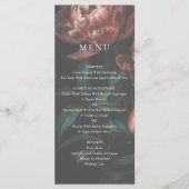 Dark Romantic Fine Art Floral Wedding Menükarte (Vorderseite)