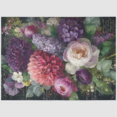 Dark Romantic Floral Bouquet Decoupage Seidenpapier (Vorderseite)