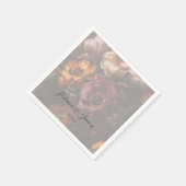 Dark Romantic Floral Dutch Art Painting Wedding Serviette (Ecke)