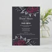 Dark Romantic Floral Gothic Brautparty Einladung (Stehend Vorderseite)