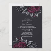 Dark Romantic Floral Gothic Hochzeit Einladung (Vorderseite)