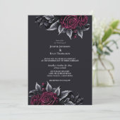 Dark Romantic Floral Gothic Hochzeit Einladung (Stehend Vorderseite)
