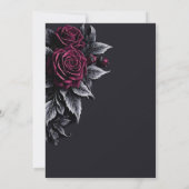 Dark Romantic Floral Gothic Hochzeit Einladung (Rückseite)