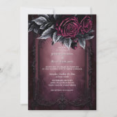 Dark Romantic Floral Gothic Hochzeit Einladung (Vorderseite)