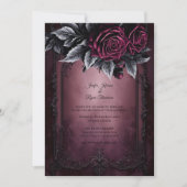 Dark Romantic Floral Gothic Hochzeit Einladung (Vorderseite)