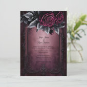 Dark Romantic Floral Gothic Hochzeit Einladung (Stehend Vorderseite)
