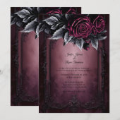 Dark Romantic Floral Gothic Hochzeit Einladung (Vorne/Hinten)
